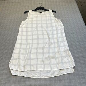 Eileen Fisher 100% Silk Tank Dress Top Large Minimalist White Capsule